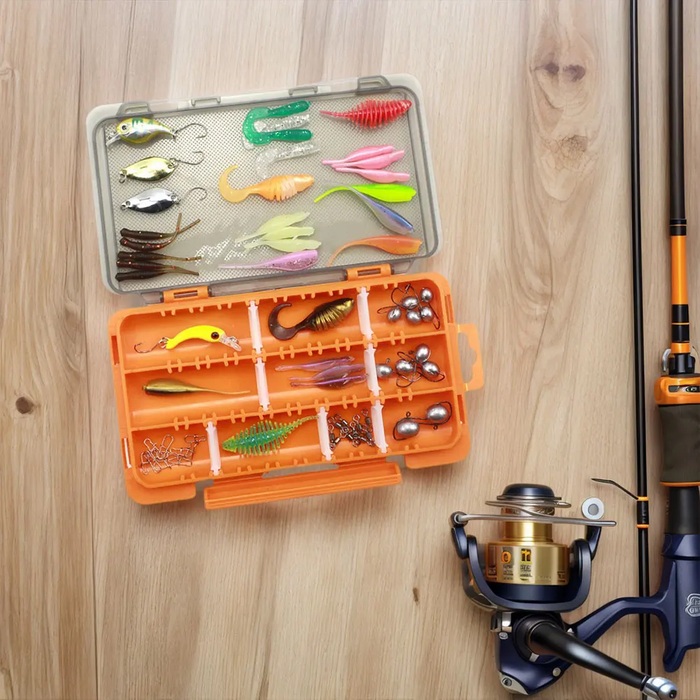 63-teiliges Angelköder-Set, weiche und harte Köderhaken, Wirbel mit Tackle-Box, Angelköder-Set, Angelzubehör, Geschenke für Männer