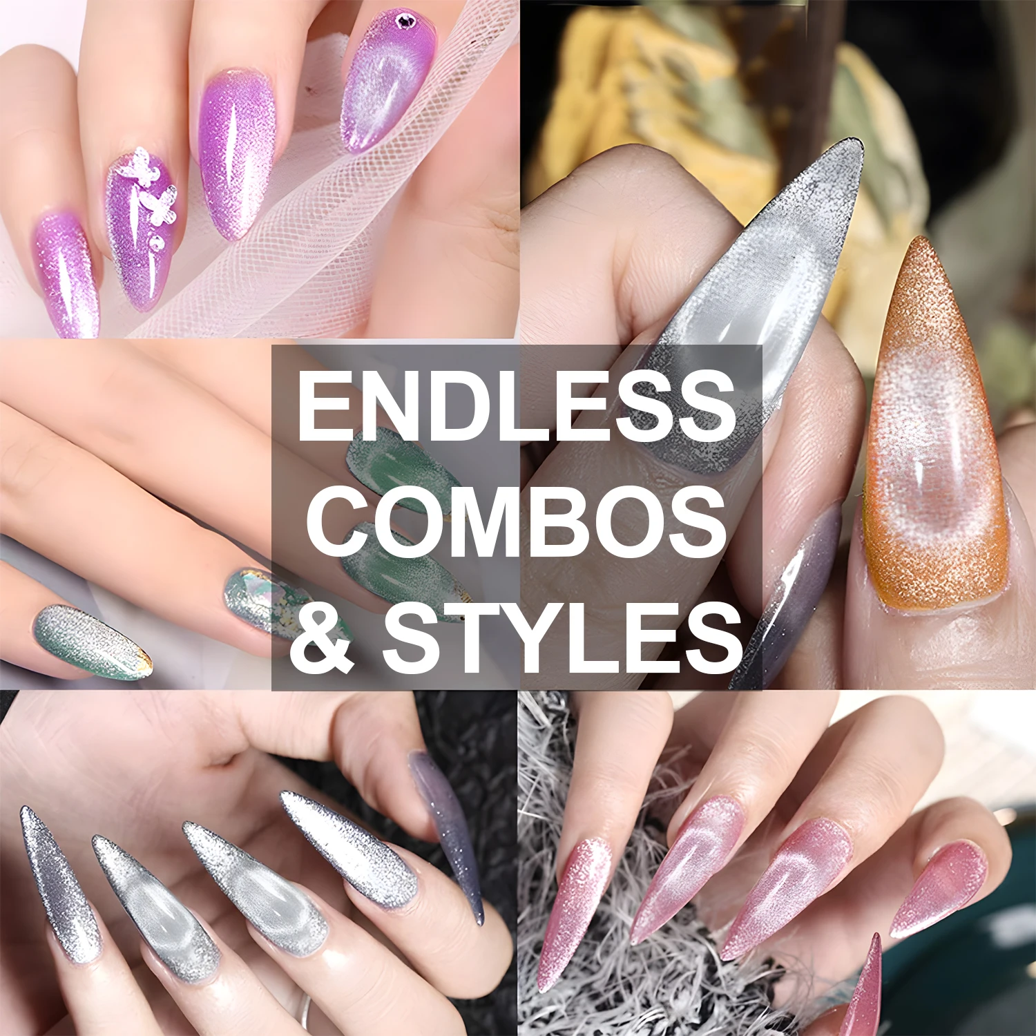 TWOING 10 ml Universal Silver Cat Eye Gel Nagellack, magnetisches Glitzer-Soak-Off-UV/LED-Gel, funktioniert mit allen Farbpolierungen zum Selbermachen