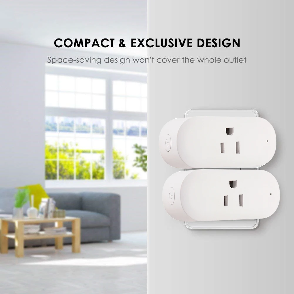 Tuya Smart Plug La salida WiFi estándar de EE. UU. 15A funciona con el control remoto de la aplicación del asistente de Google Alexa