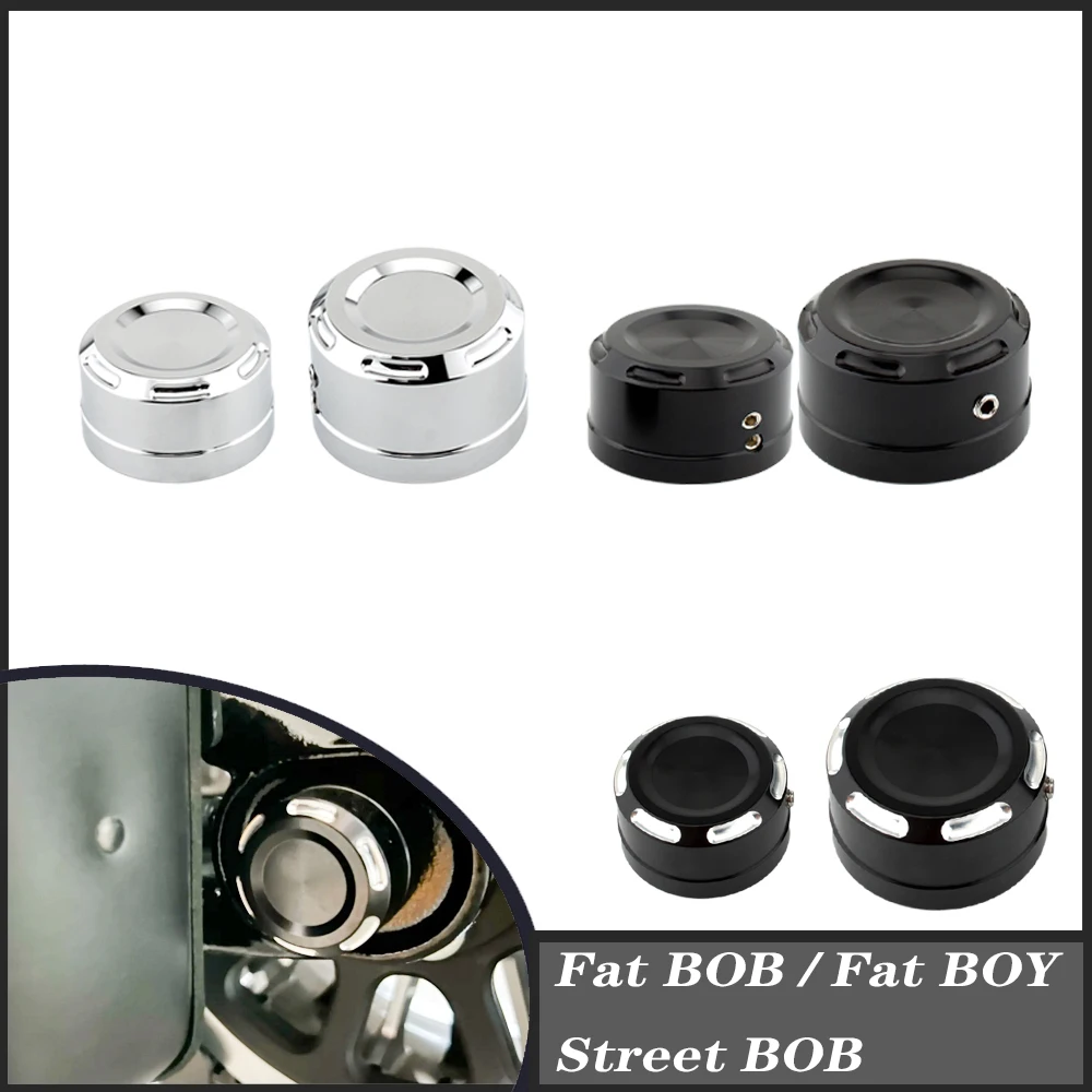 

FOR Harley Softail Fat Bob FXFB Fat Boy FLFB Street Bob FXBB 2018-2023 2PCS Motorcycle Rear Axle Nut Cover Aluminum