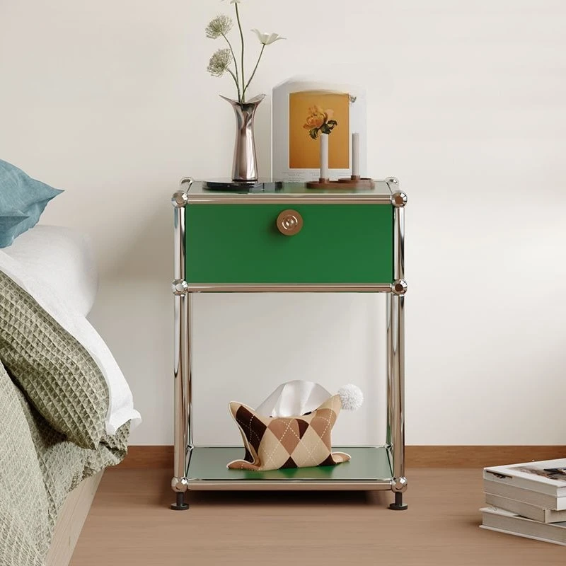

Medieval Bauhaus bedside table, bedroom modern minimalist ins storage sofa side cabinet minimalist