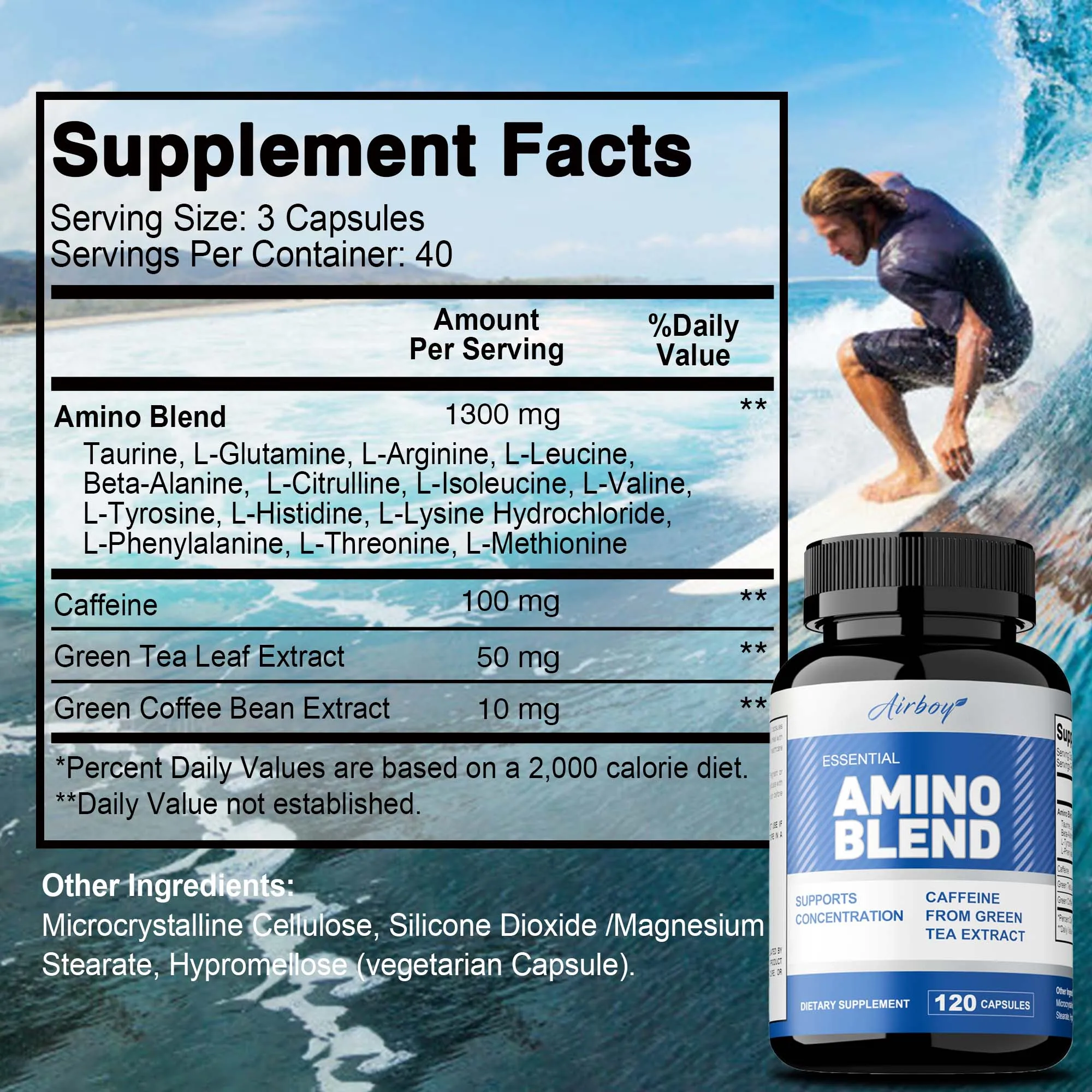 Amino Acid Capsules - Promote Protein Synthesis, Build Muscle Mass, Muscle Recovery and Growth, Increase Energy Levels