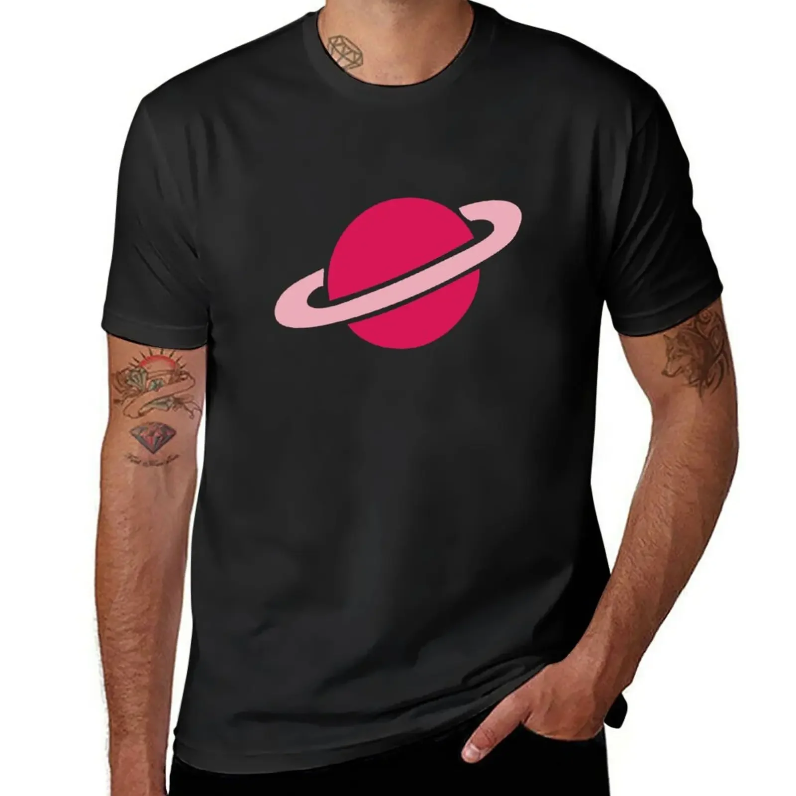 New Neon Space Planets Pattern T-Shirt hippie clothes T-shirt short plain white t shirts men