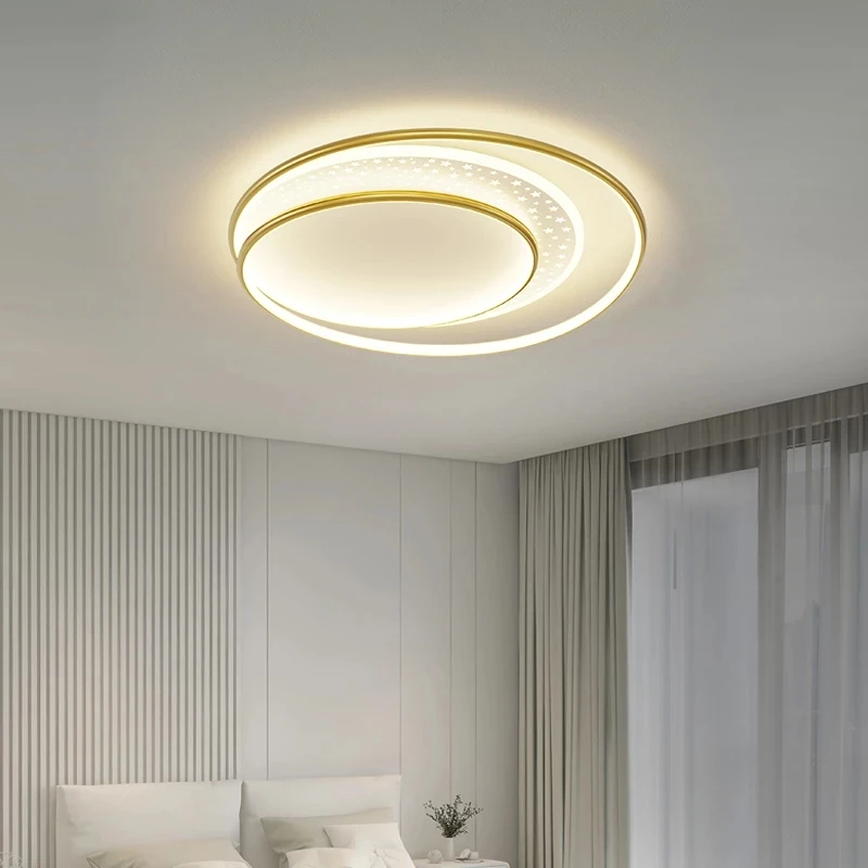 Nordic Kroonluchter Rond Led Plafond Goud Voor Slaapkamer Woonkamer Hotel Plafondverlichting Home Art Decor Glanzende Binnenverlichting