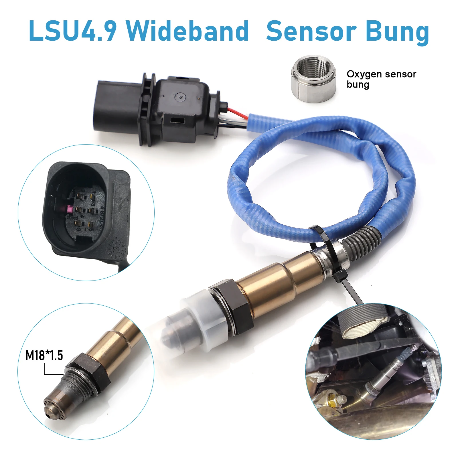 Kit de medidor de banda larga para relação de combustível de ar o2 de carro para 30-0300 x-series af banda larga lsu 4.9 medidor lambda sensor de oxigênio medidor controlador