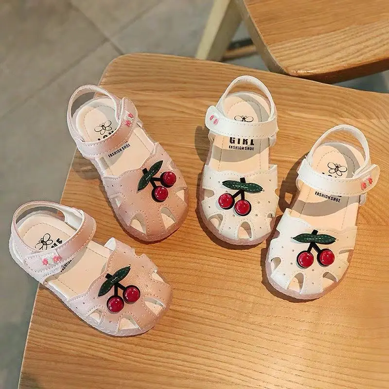 

Summer New Kids Shoes Fashion Leathers Sweet Cherry Children Sandals For Girls Toddler Shoes Baby Breathable Hoolow Out Shoes