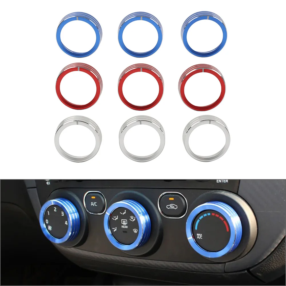 3Pcs Car Center Console AC Switch Control Knob Ring For Kia Cerato K3 Forte 2017-2018