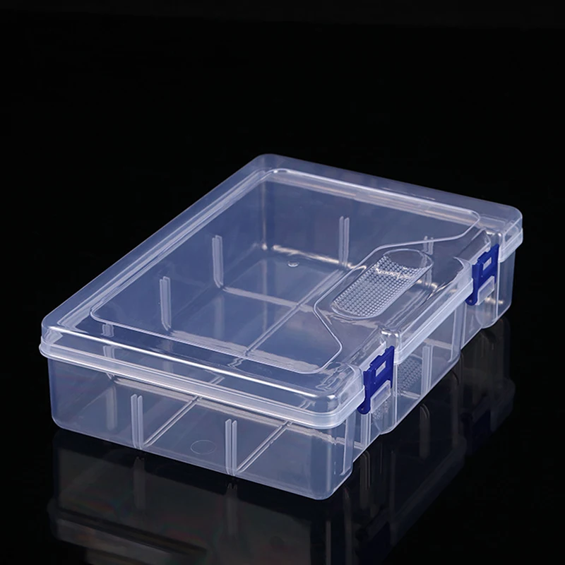 Transparent Plastic Storage Box For Small Component Jewelry Tool Box Bead Pills Organizer Nail Art Tip Case Container