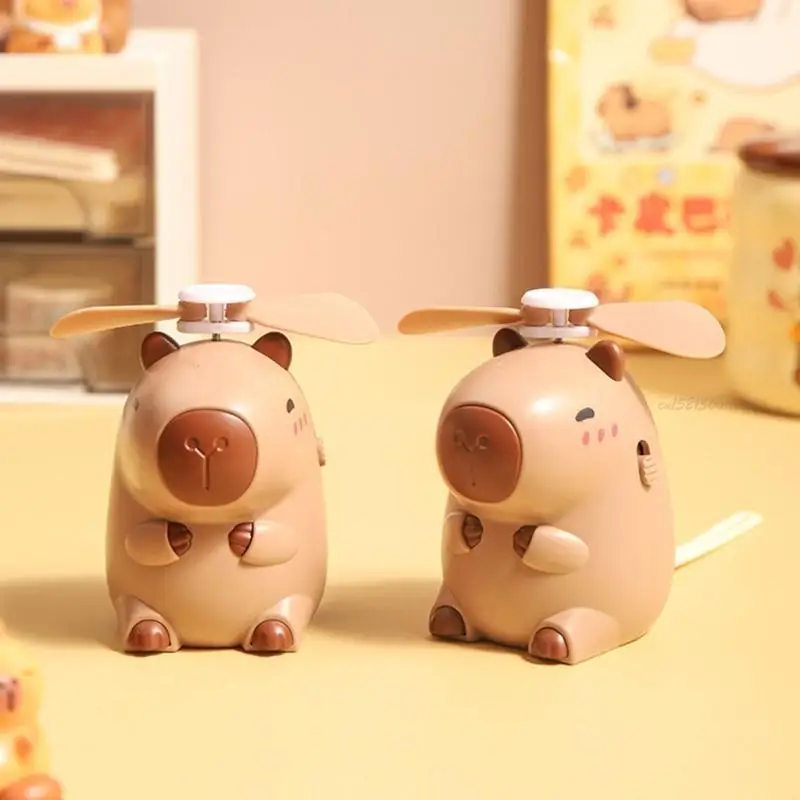 27rb тихий пресс вентилятор USB вентилятор мультфильм Капибара охлаждение вентилятор маленький вентилятор вентилятор мультфильм