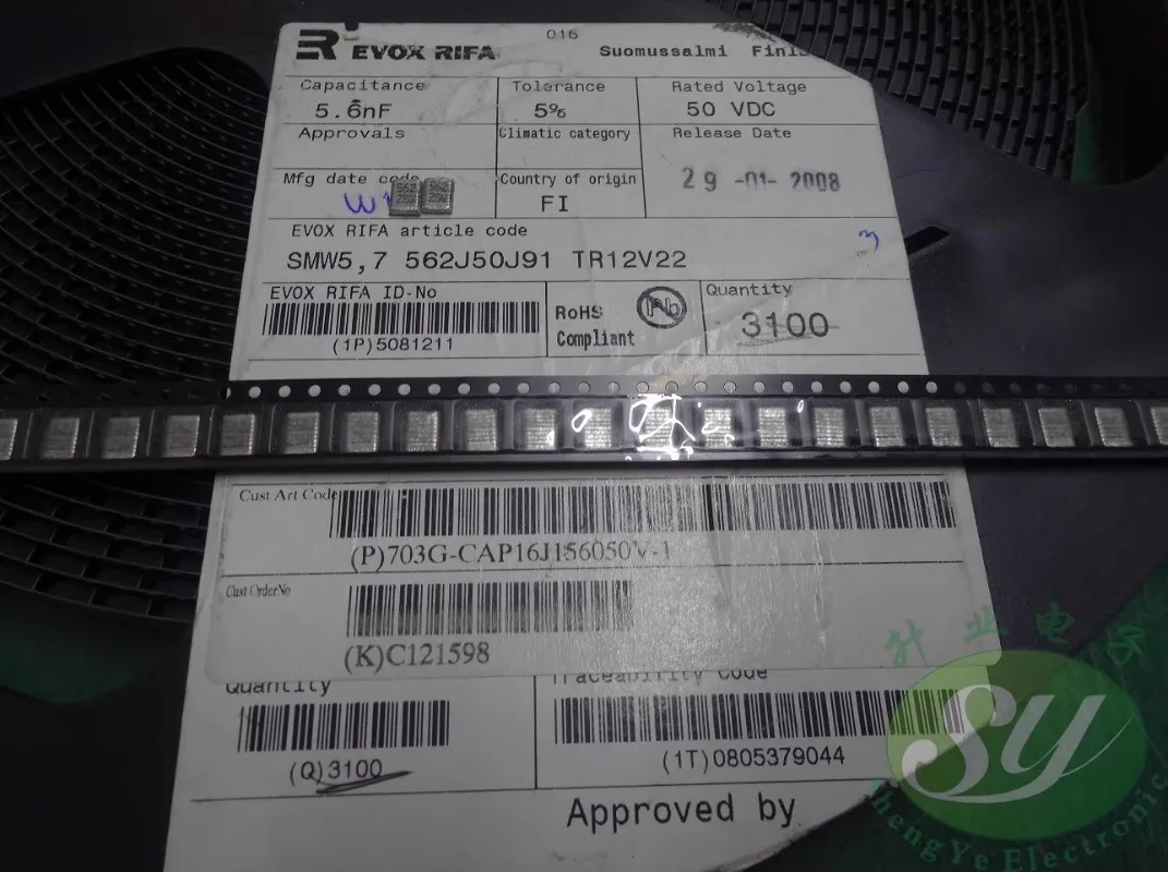 

10PCS SMW5 0.0056uf/50v 5.6nf 5600pf 5n6 562 New chip film capacitor