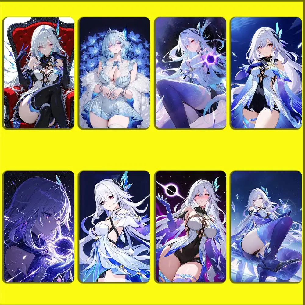 

Skirk G-Genshin Impact Card Stickers For Debit Bank Credit Cards Metro Bus Pass Sticker Decoration Cover 4PCS Card Skin