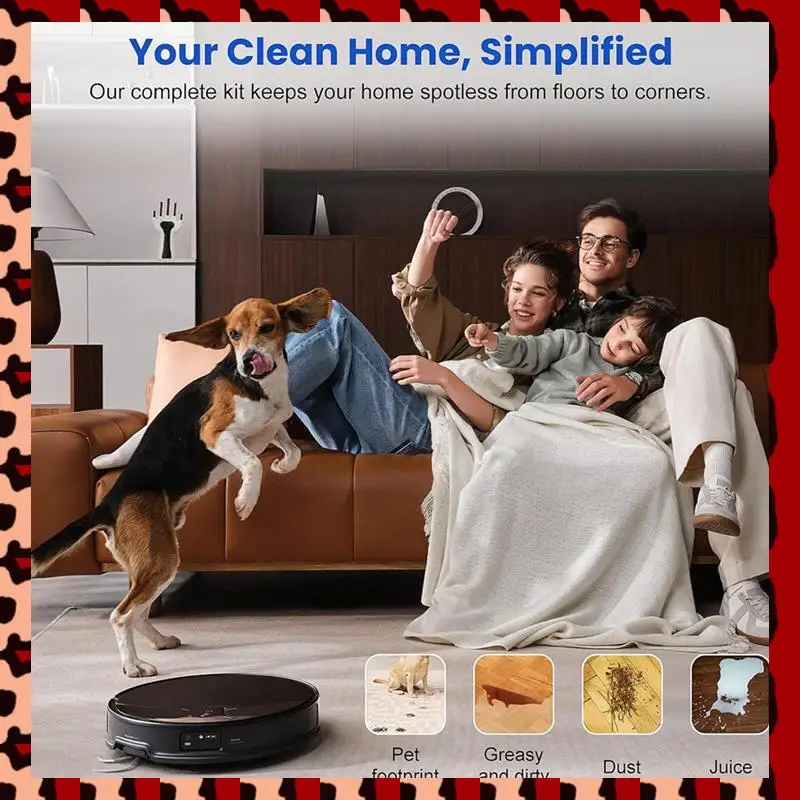 

A72P 25-Piece Roborock Saros 10R Robot Vacuum Cleaner Accessory Kit-Main Brush, Dust Bag, Mop Cloth, Side Brush Included