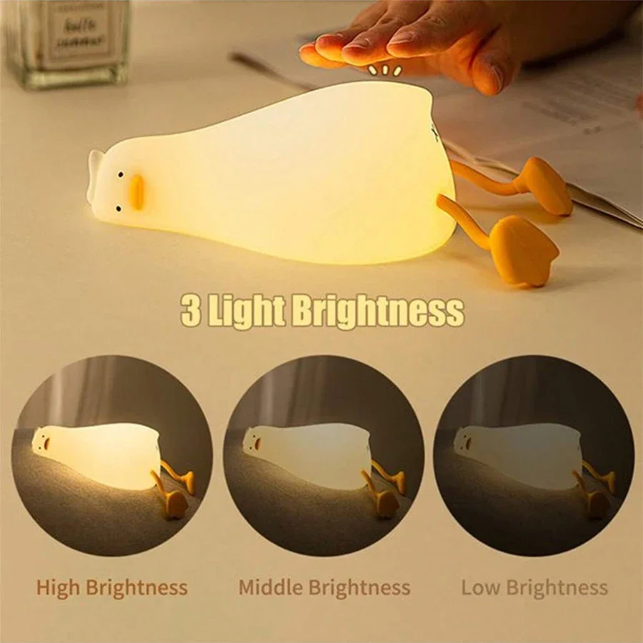 

Duck Nightlights Led Night Light USB Rechargeable Bedside Lamp Cartoon Silicone Night Lights Children Gift Bedroom Decoration