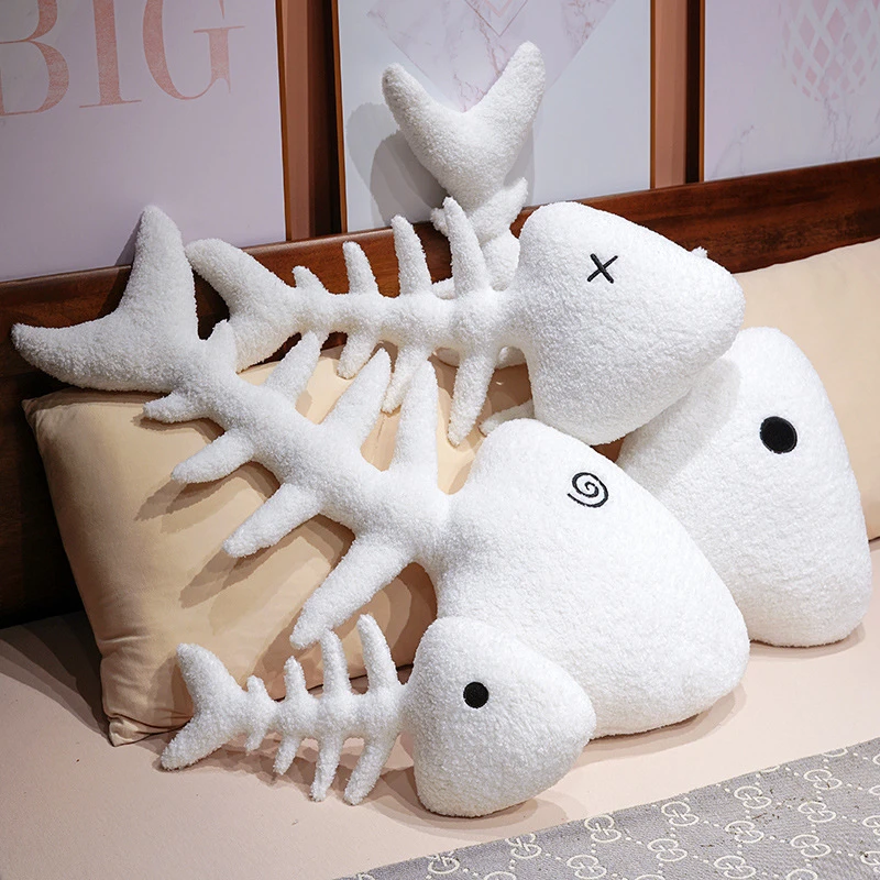 Wholesale Hot Fish Bone Plush Toy Living Room Creative Sofa Cushion Comfort Sleeping Pillow Diy Doll Send Children Birthday Gift