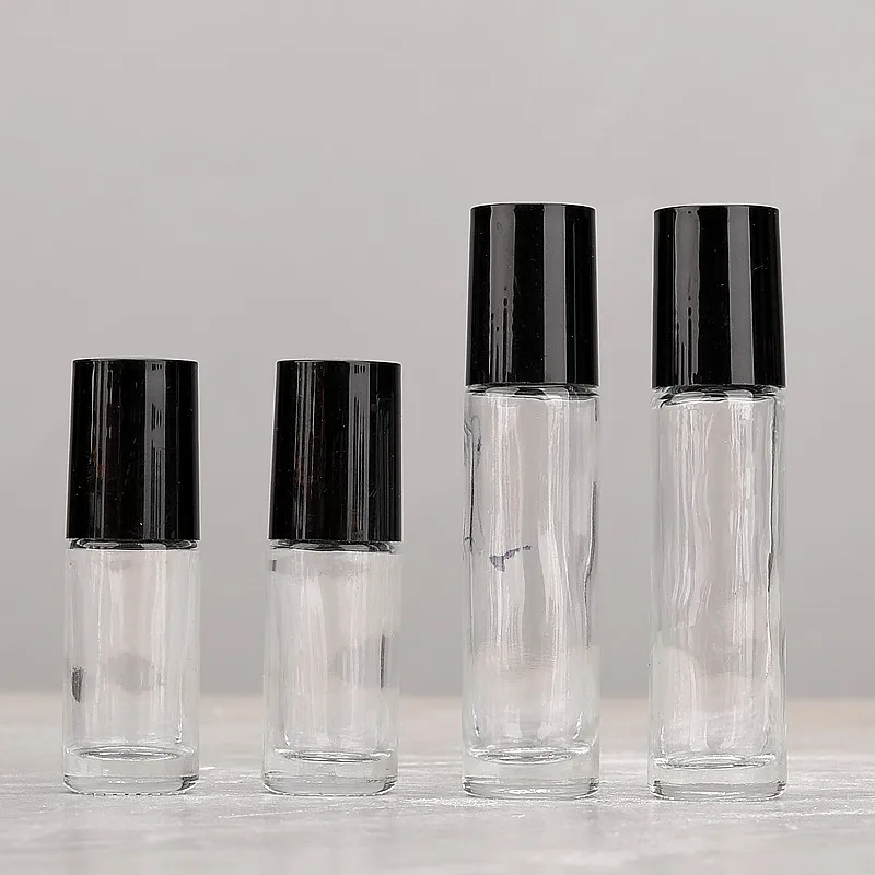 100 pz 5 ML 10 ML Rotolo di Vetro sulla Bottiglia Oli Essenziali Roller Ball Fiale per Profumo Aromaterapia Riutilizzabile Profumo Da Viaggio
