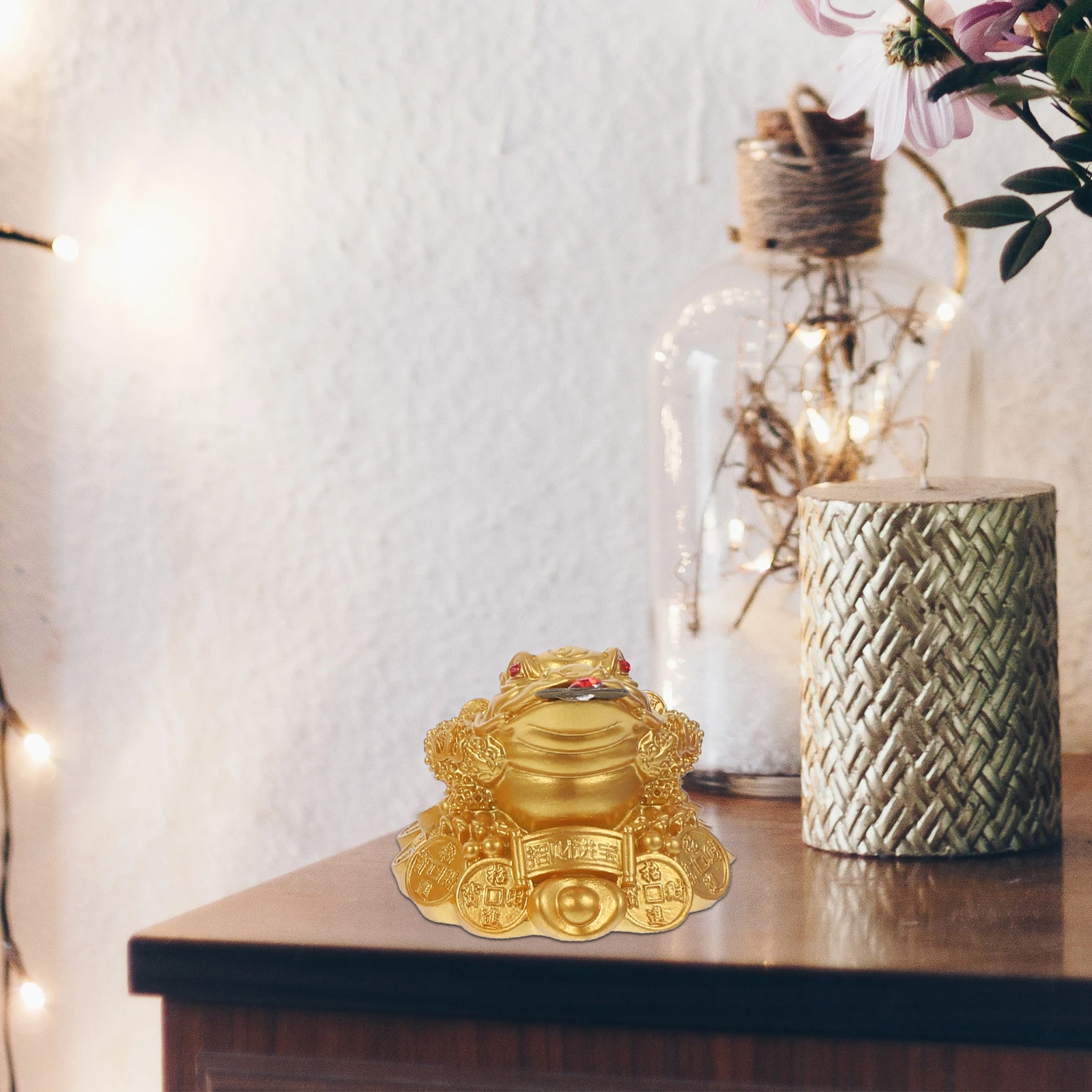 

naments Resin Craft Frog Coin Statue Home Office Decoration Wealth Figures Desk Accessory Chinese Style