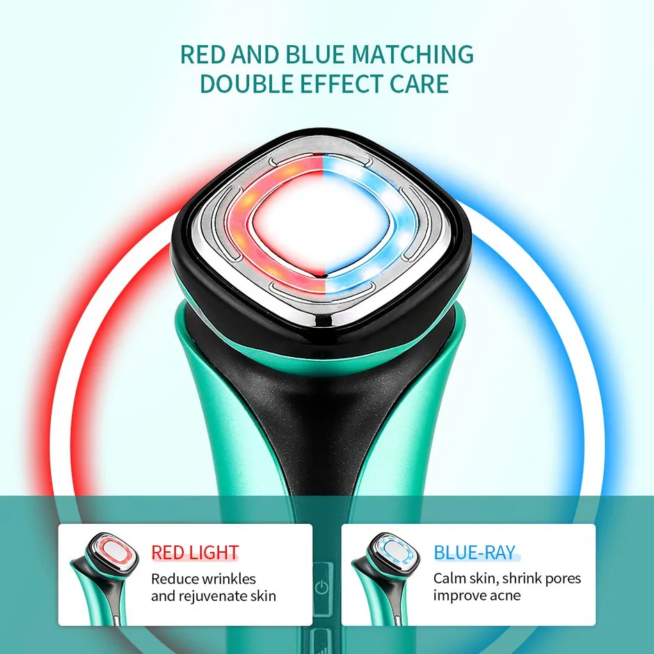 4 في 1 EMS مكافحة الشيخوخة الوجه الساخن الباردة مدلك LED الفوتون العلاج بالضوء جهاز العناية بالبشرة شد الوجه تدليك سونيك الجمال