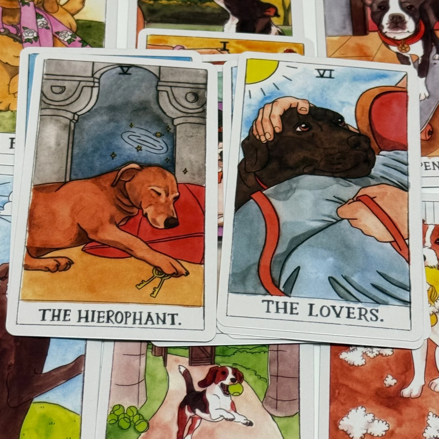 Dog Tarot Deck Cute 78PCS Waite Tarot Cards Canine Watercolor Illustrations - Unique Dog Lover Gift - view 3