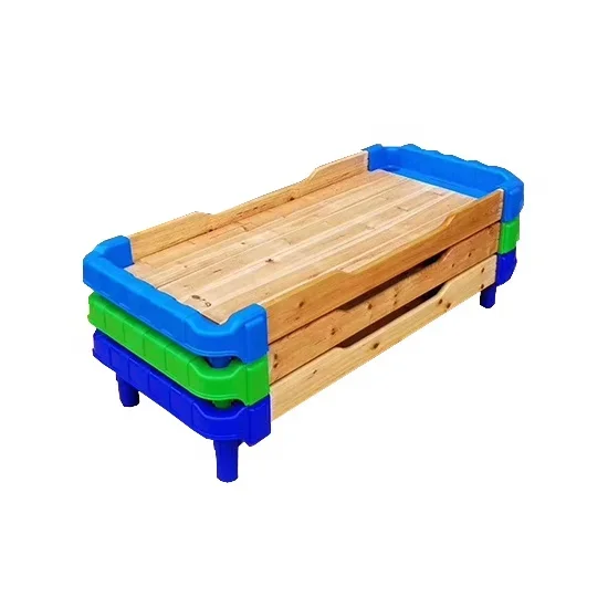 

High Quality Kindergarten & Modern Bedroom Plastic Bed Simple Style Stackable Children's Bed