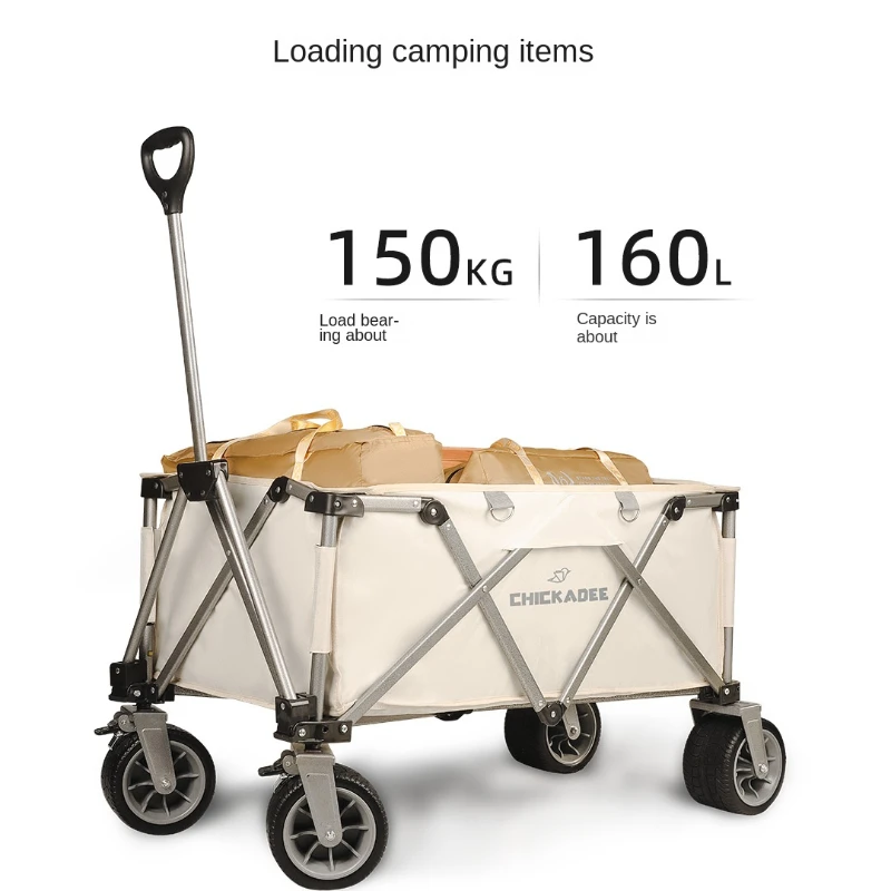 TLL Outdoor Camping Portable Folding Trolley Camping Gathering Picnic Car