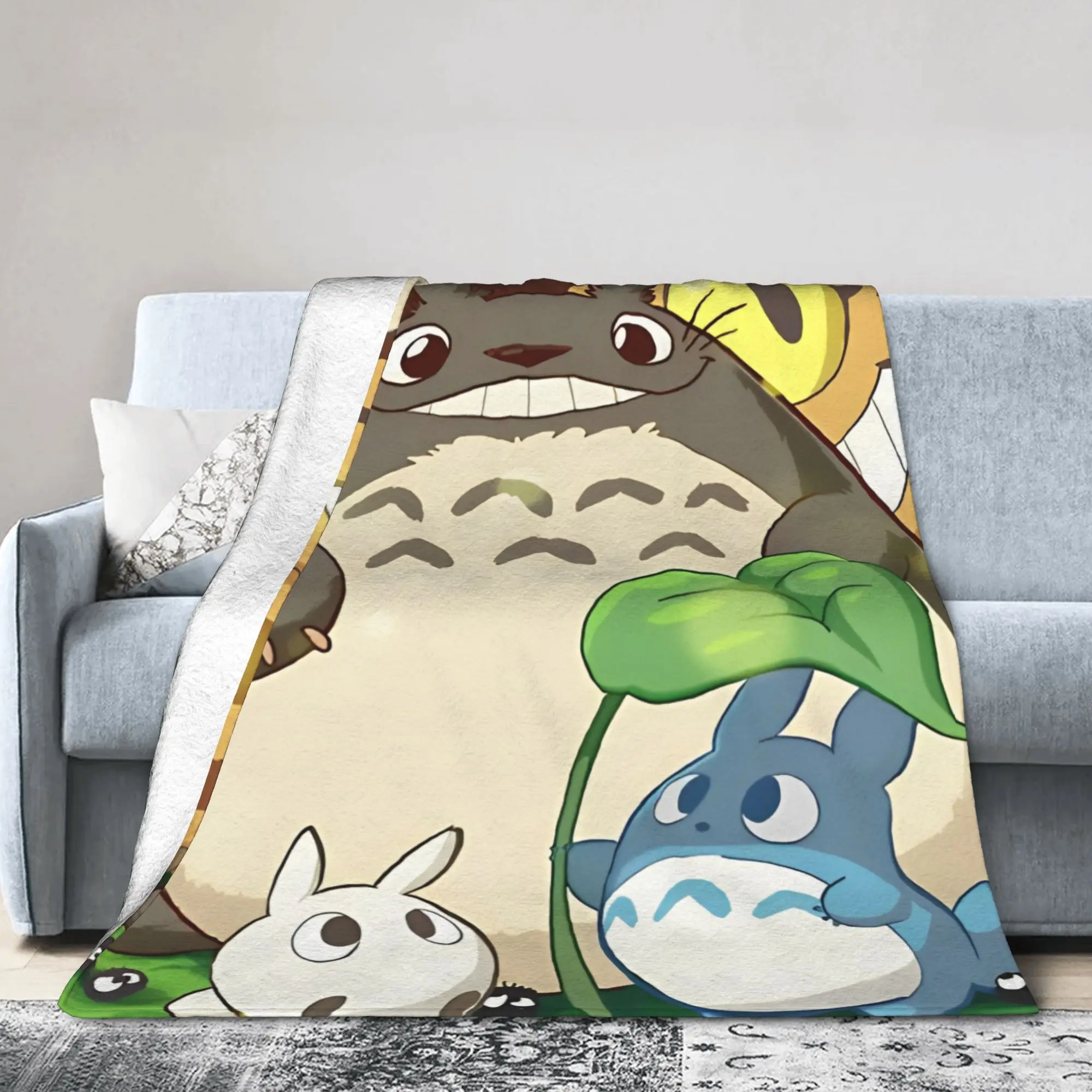 لطيف T-Totoros الفانيلا البطانيات الكرتون أنيمي مضحك رمي البطانيات للمنزل 125*100 سنتيمتر المفرش ، #1