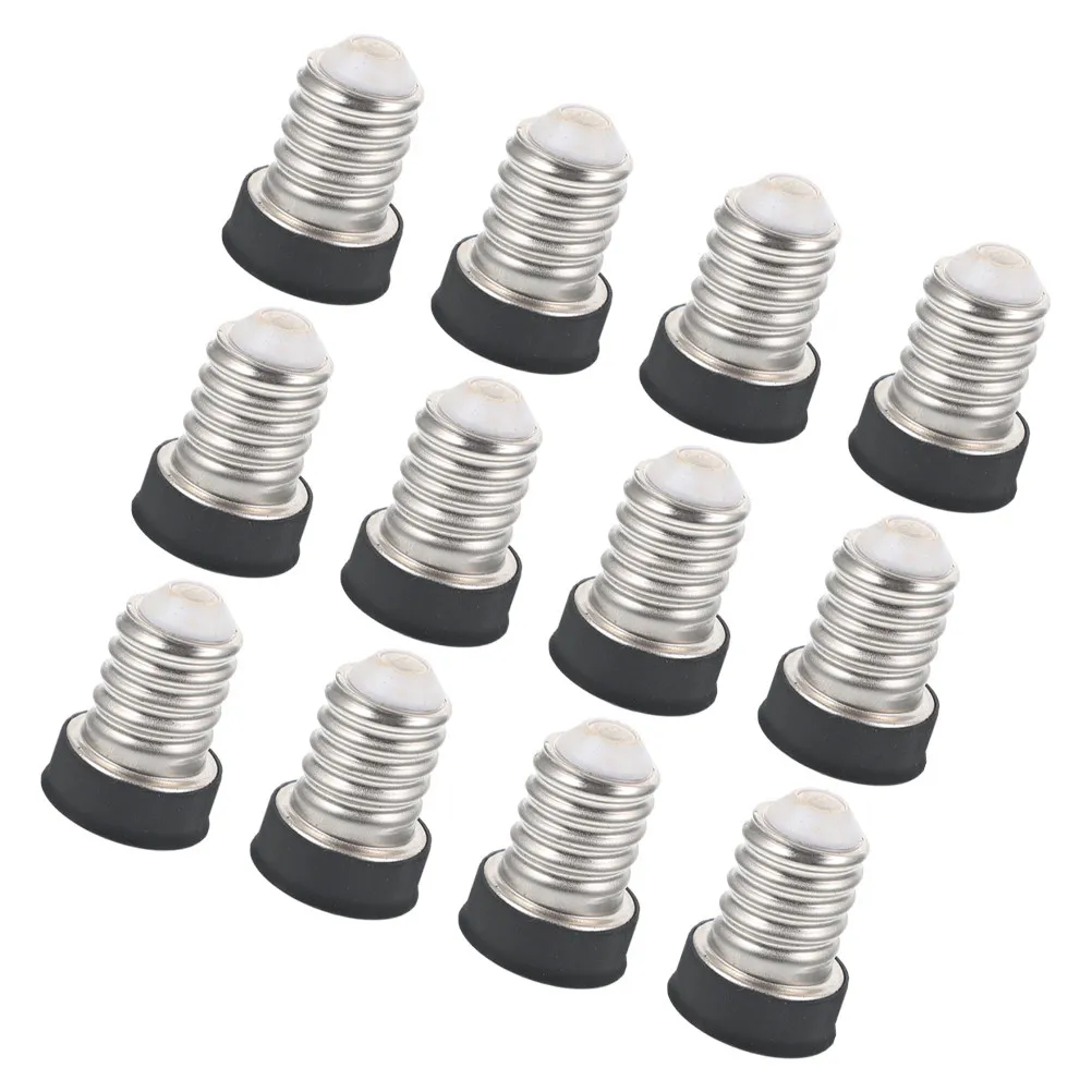12Pcs E14 E12 Light Socket Adapter Lamp Base Converter Light Bulb Adapter Socket Converter for Home Office Commercial Lighting