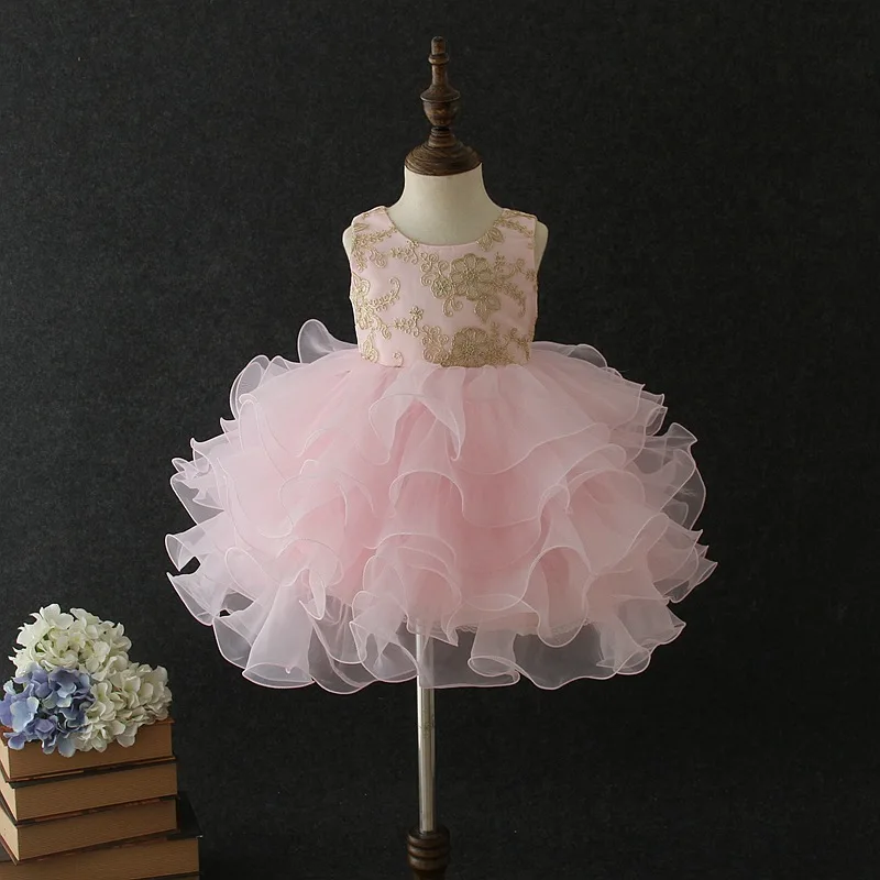 Tutu Baby Girl Dresses Pinl Wedding Princess Vestidos  Fashion Toddler Baby Clothes For Girls Of 1 2 Years Old RBF184024