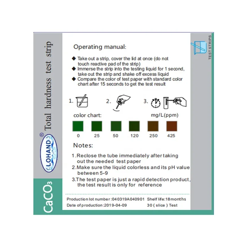 Hardness Test Kit Rapid Analysis Series Water Quality Test Kit Total Hardness Test Strips LH-1014