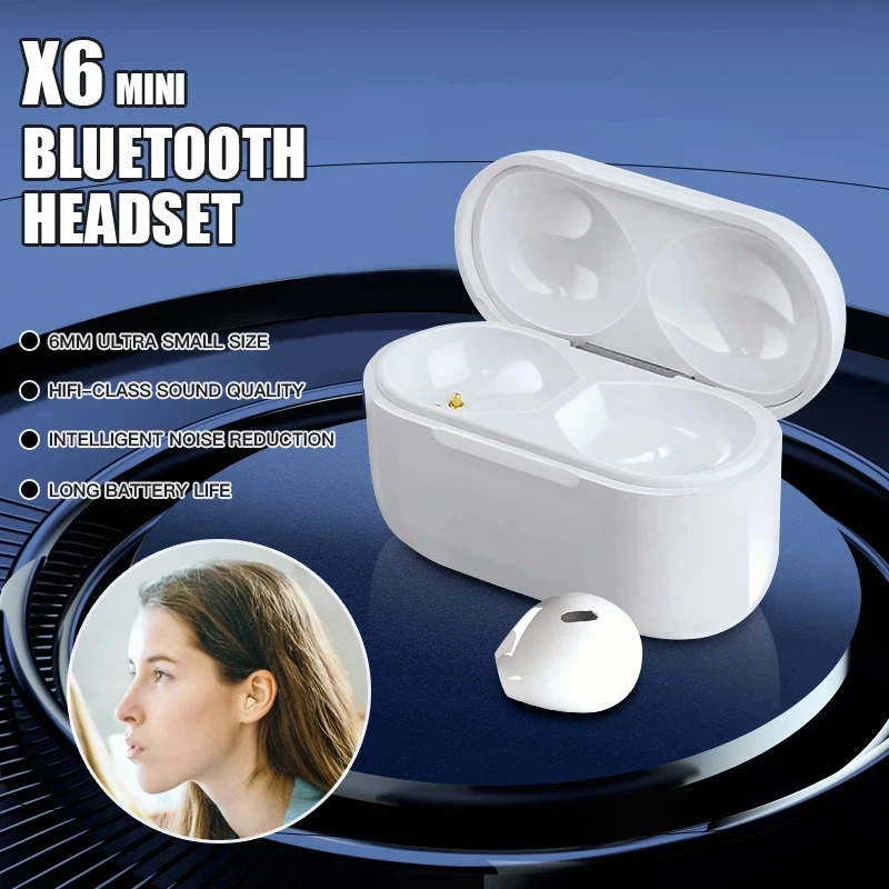X6 Touch Gaming Earphones Mini Bluetooth Headphones TWS Wireless NFC Semi-In-Ear Earbuds Noise Reduction Sports Headset