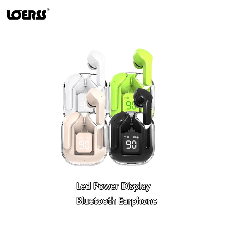 

LOERSS Bluetooth 5.3 Earphones Led Power Display Headphones TWS 9D HIFI Stereo Earbud ENC Reduction Airphone Music Sport Headset