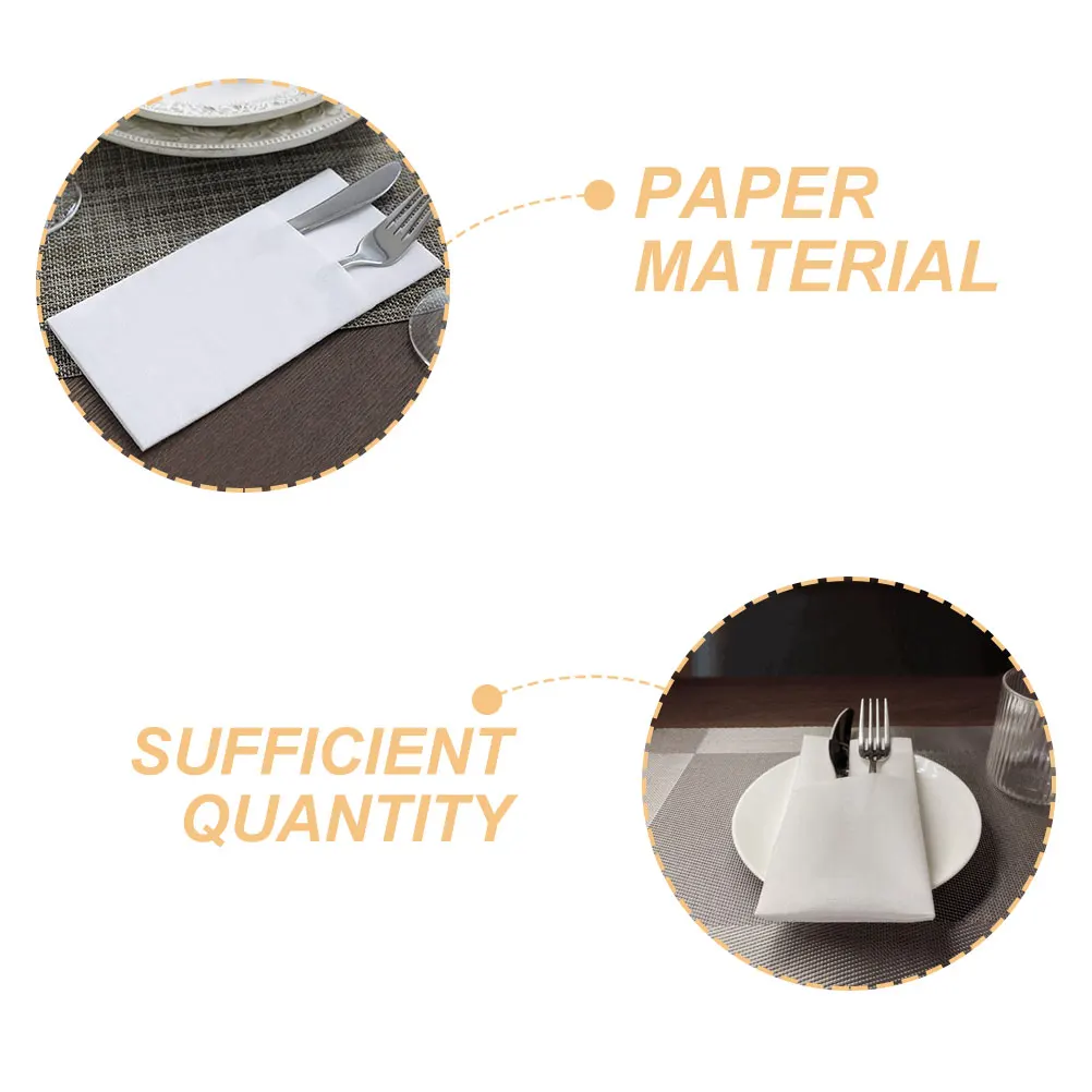 50 قطعة سكين وشوكة للاستعمال مرة واحدة حصيرة سميكة 40x40 سنتيمتر ورقة لب الخشب المناديل لحفل زفاف فندق مطعم استخدام الأبيض