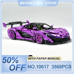 GULY 10617 Technical MOC P1 Super Racing Car Hypercar Model Building Blocks Brick Puzzle Educational Toy Christmas Gift For Kids