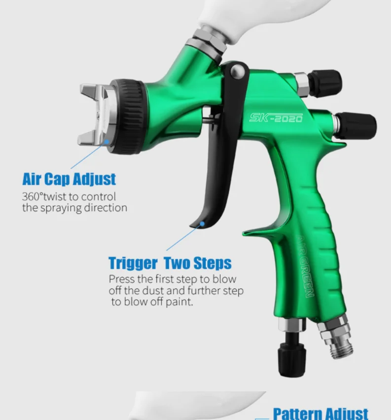 Pistola de pintura profissional, 1.3mm bocal, alta pressão, aerógrafo para pintura automóvel, pulverizador pneumático