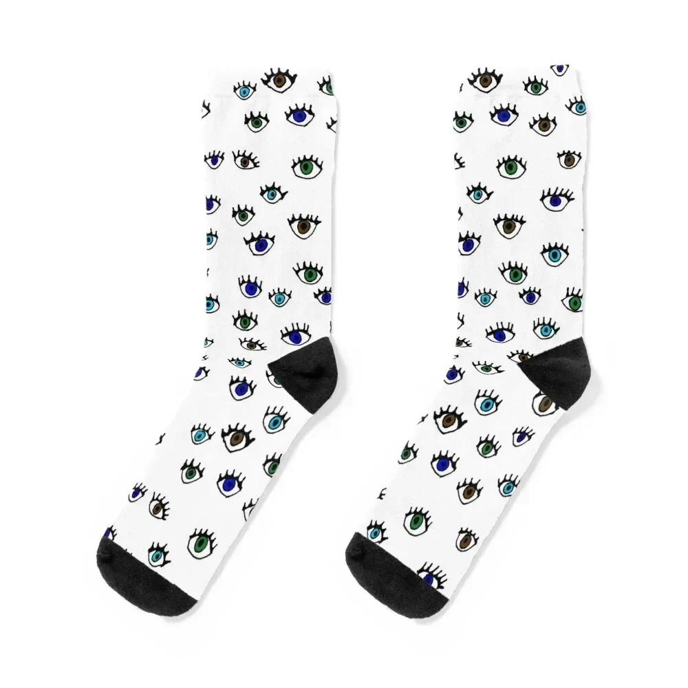 

Eyeball doodles (color) Socks custom anime sheer anti-slip Women's Socks Men's