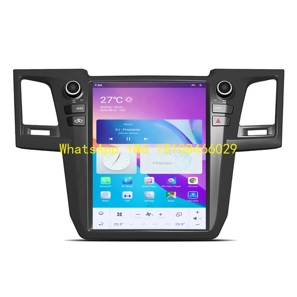 

RoadNavi Tesla Style Android 11 Car Radio for Toyota Fortuner Hilux 2012-2015 Car Multimedia Player Wireless Carplay 4G