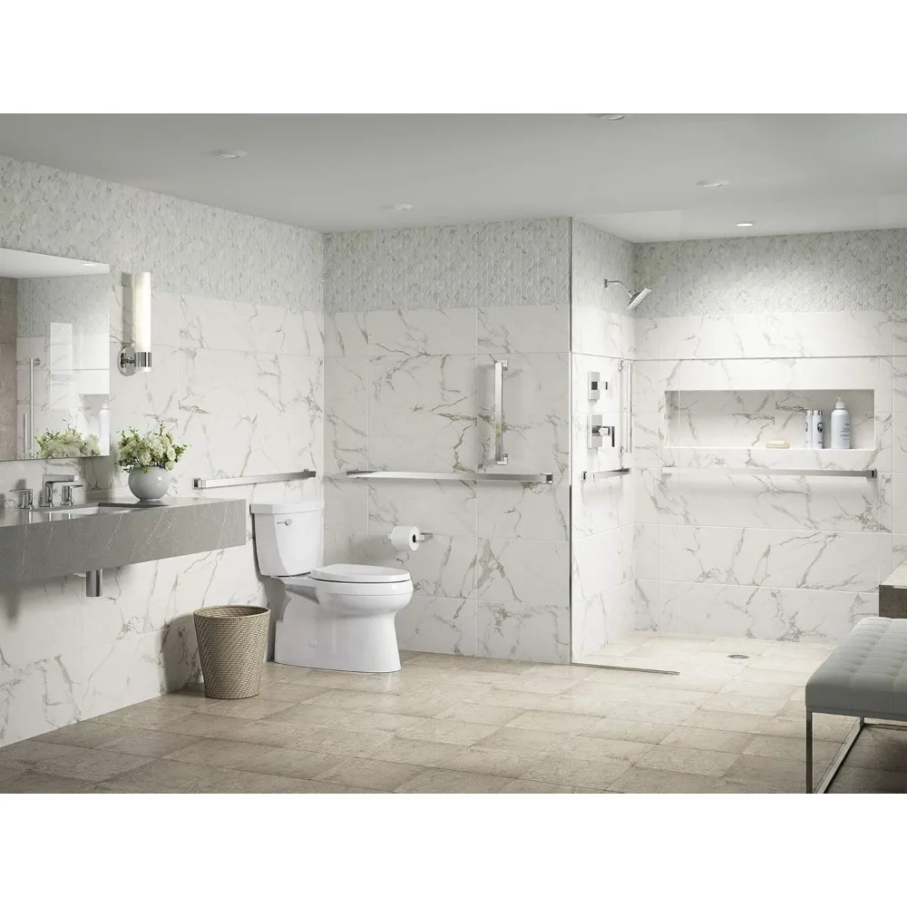 Porte-serviettes de 24 pouces pour salle de bain carrée avec solutions de rangement améliorées