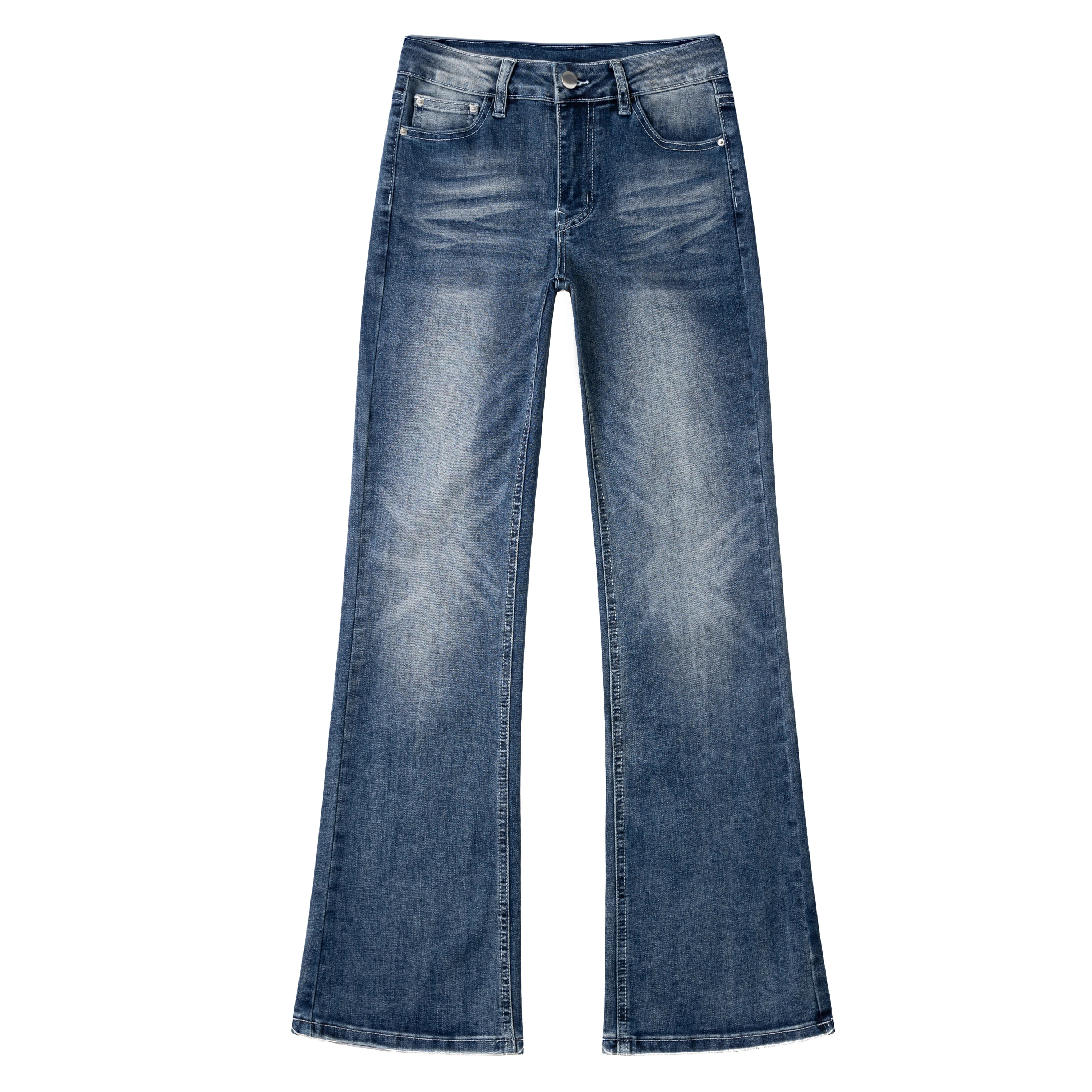 Y2k jeans vintage cintura baixa flare calças femininas primavera retro fino ajuste denim calças estiramento moda casual