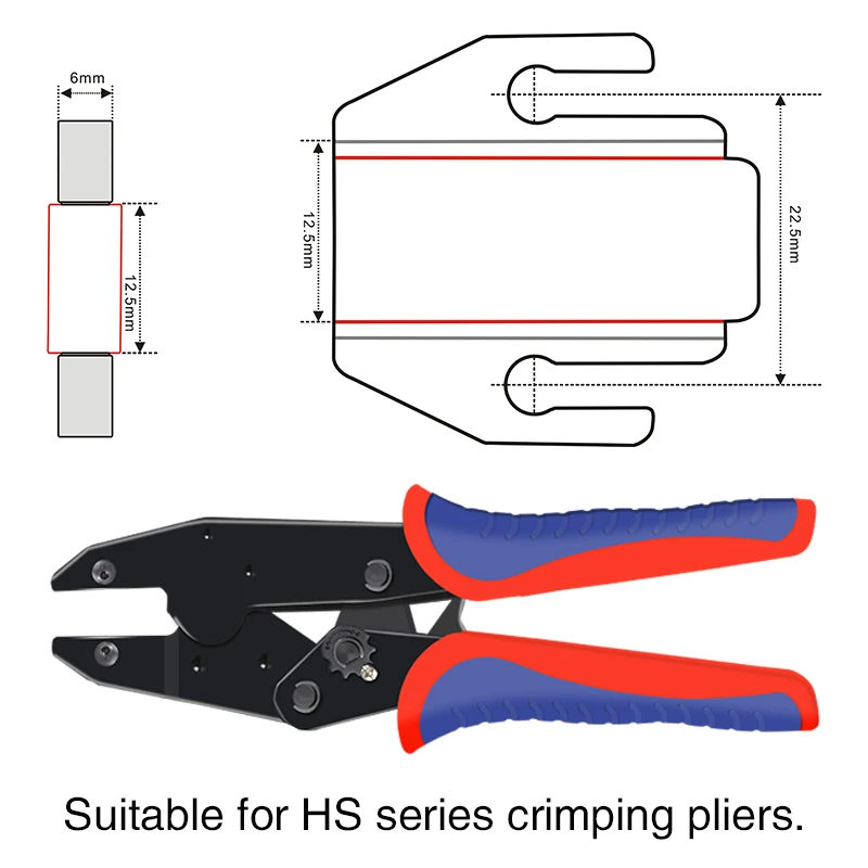 HS Crimping pliers jaw 9 inches pliers for Spring Insert Pre-Insulated Waterproof Tube Type Coaxial Cable Termination jaws