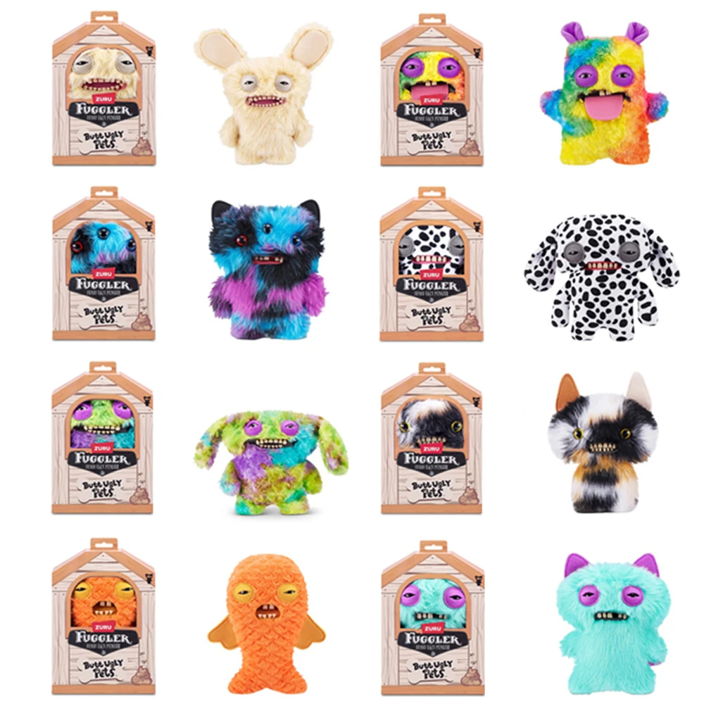 

Fuggler Cute Monster Pet Series Плюшевые игрушки Ugly Cute Funny Tooth Monster Fill Плюшевые куклы Кролик Пятнистый щенок Модные игрушки Подарки