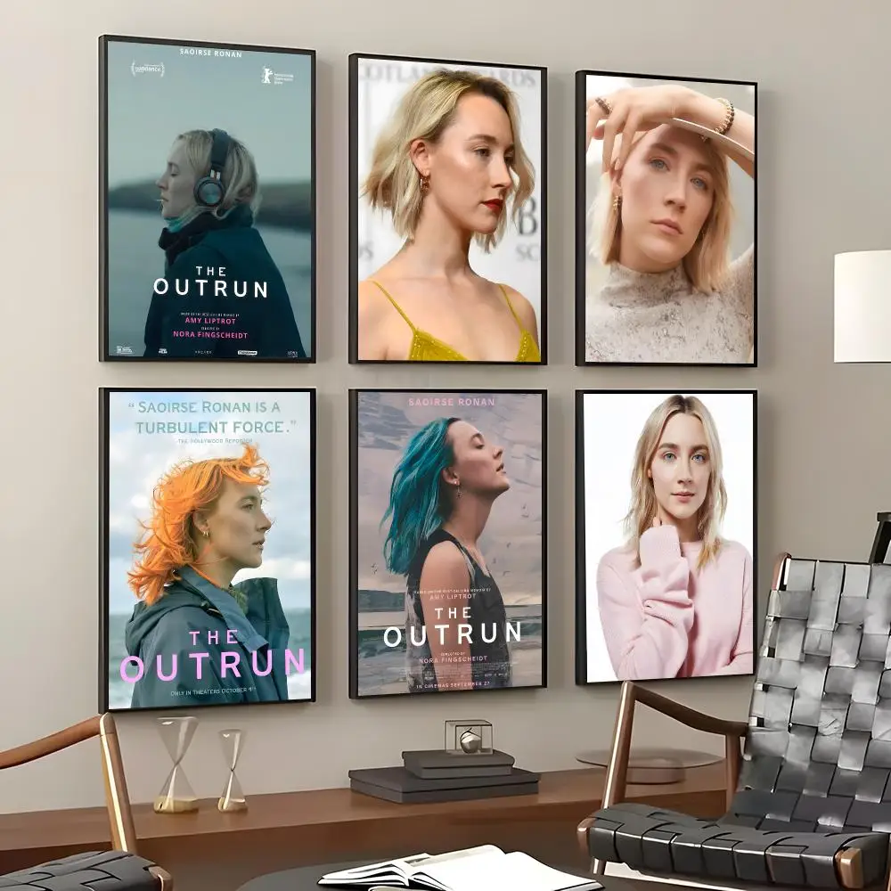 Actor Saoirse Ronan Poster Self-Adhesive Waterproof Wall Stickers Coffee Bar Home Wall Decor