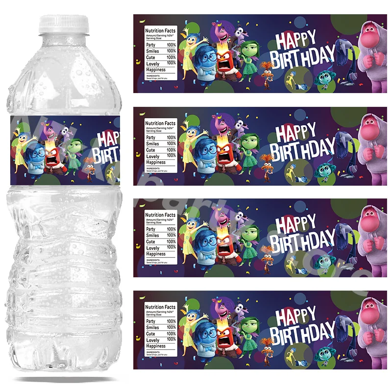 Inside out stickers Water Bottle Labels Decorations Waterproof Sticker Party Favor Baby Shower Birthday Decoration ﻿