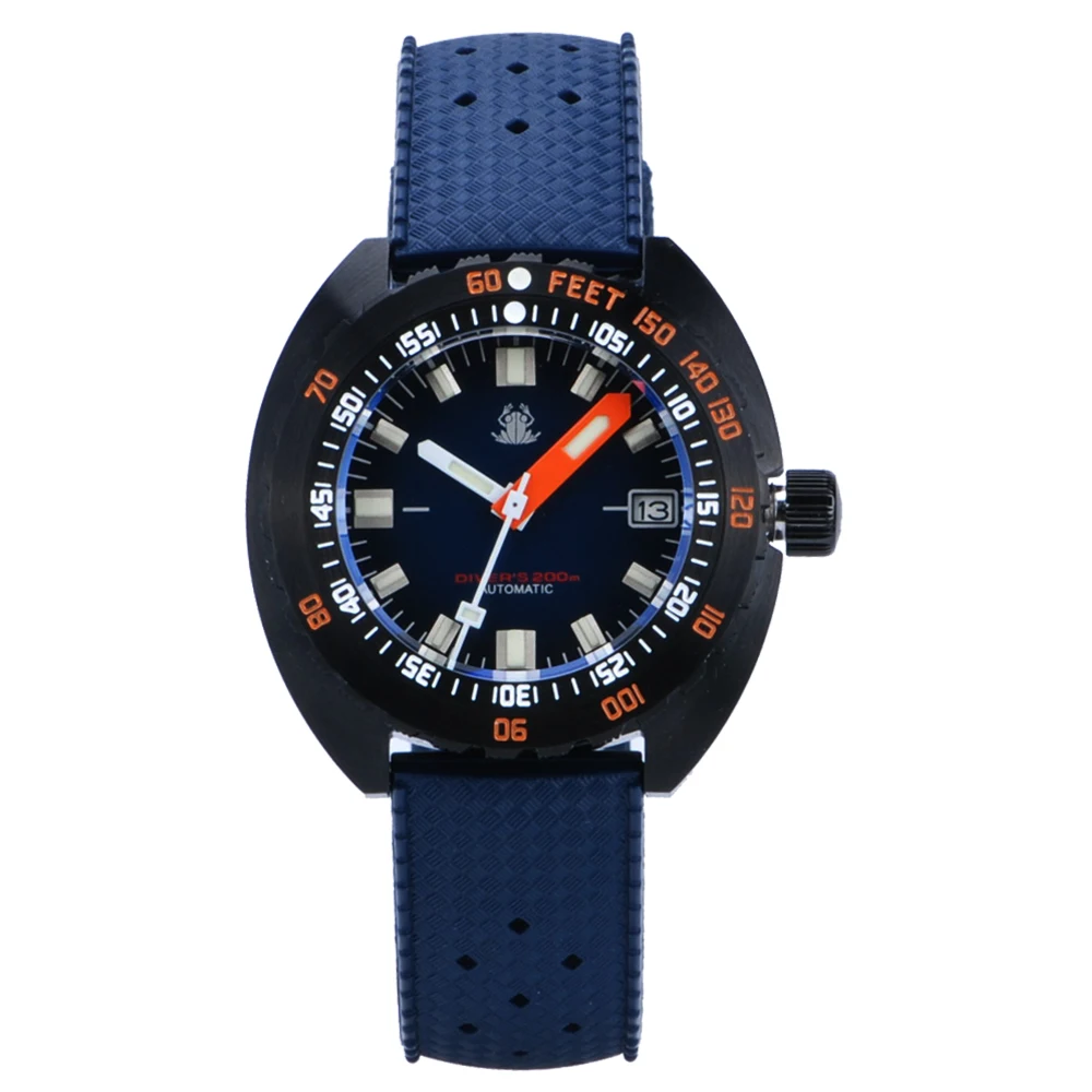 Tattico Frog PVD SUB 300T Diver Orologi da uomo NH35 Meccanico automatico Vetro zaffiro 200m Orologio da uomo luminoso impermeabile