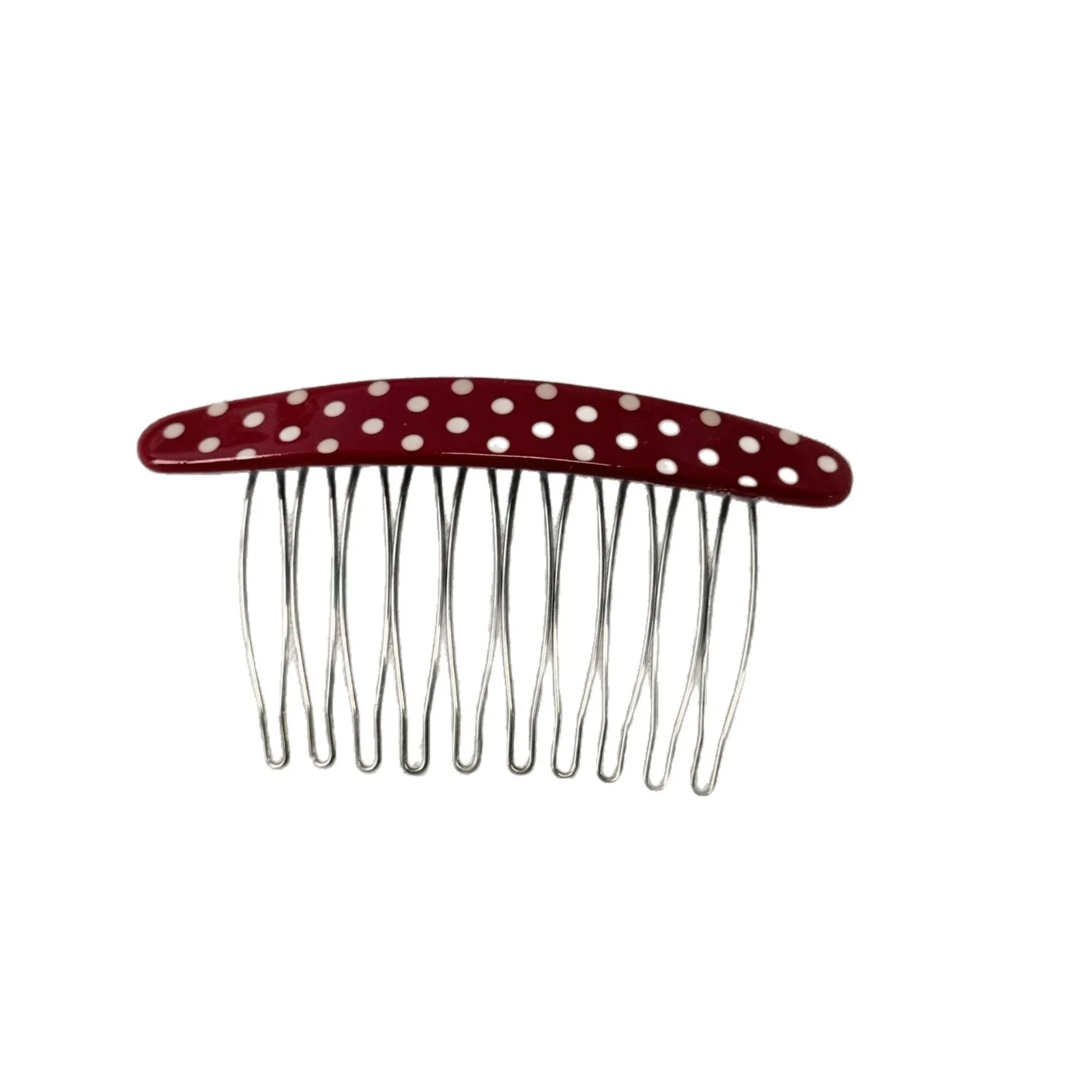 1PC Polka Dot Haarkämme Set, Vintage Multi-Color Polka Dot Haarseitenkämme, Retro-Stil Haarschmuck für Frauen, süß – Detail 5