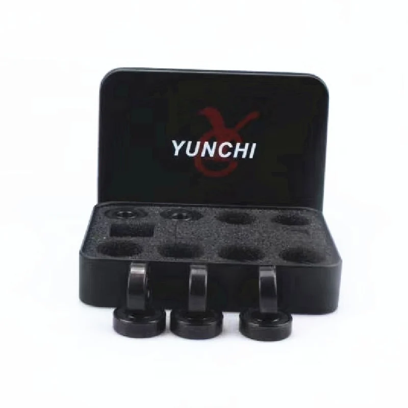 Ceramic Bearings Original YunChi Premium Skate Bearing Black Ceramic Ball Race Professional Competition Level Highly Speed 16pcs