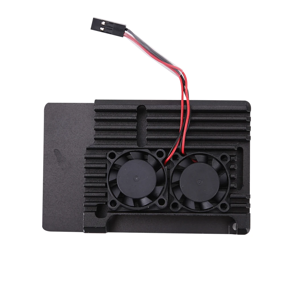 Silver Black Metal Shell Housing Cooling Fan Aluminum Case Metal Shell Enclosure for Raspberry Pi 3 Model B B+ Accessories