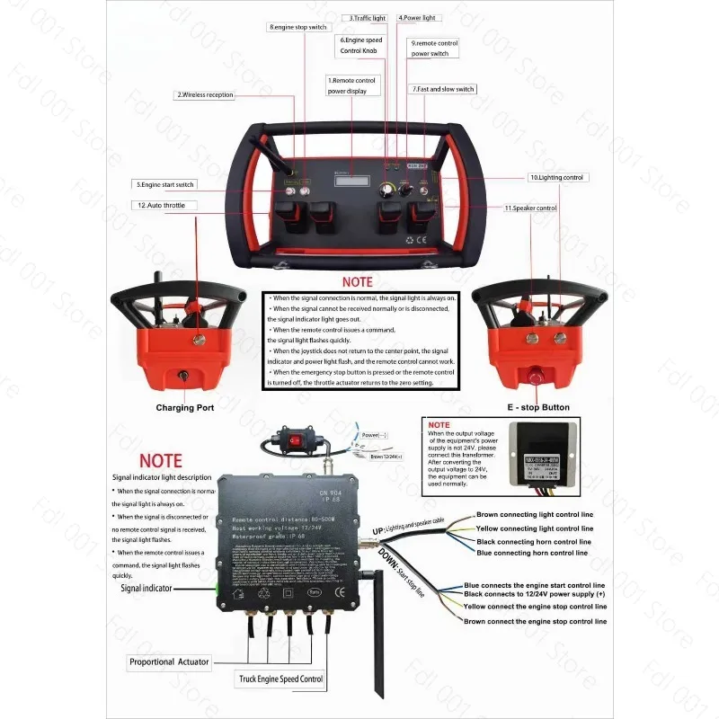 

Wireless Remote Control System 6 Channel for Crane Hoist Manual to Wireless Conversion Kit