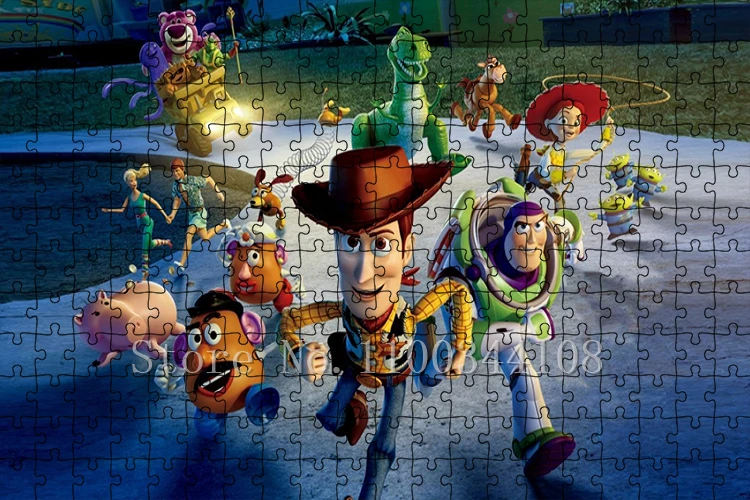 35/300/500/1000 PCS Disney Toy Story Jigsaw Puzzles Woody Buzz Lightyear Jessie Paper Puzzles for Children Educational Toys