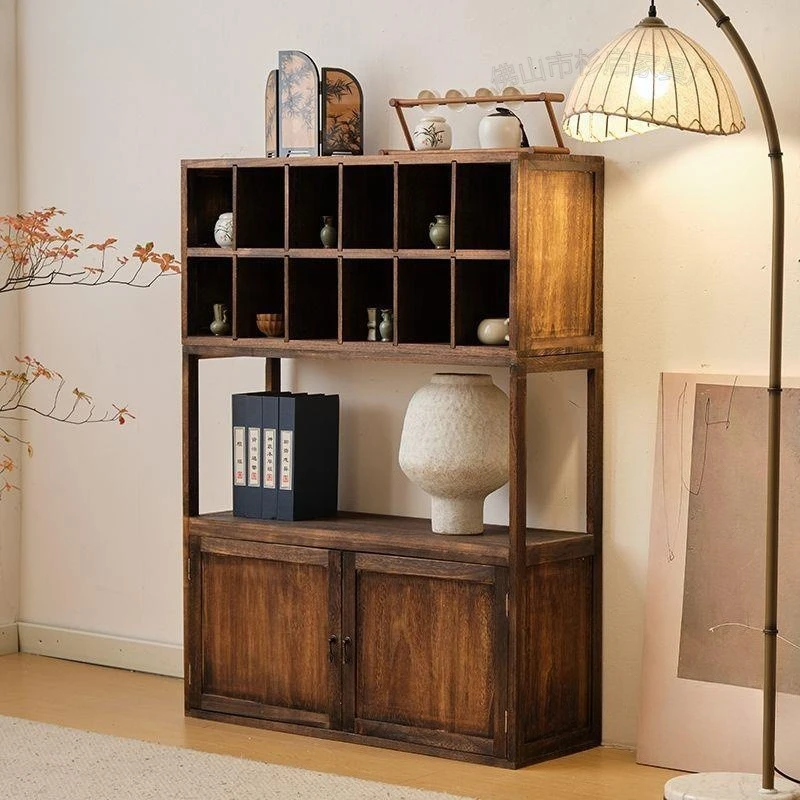 Solid wood Bogu frame Duobao Pavilion office display cabinet ornament display bookshelf living room entrance shelf