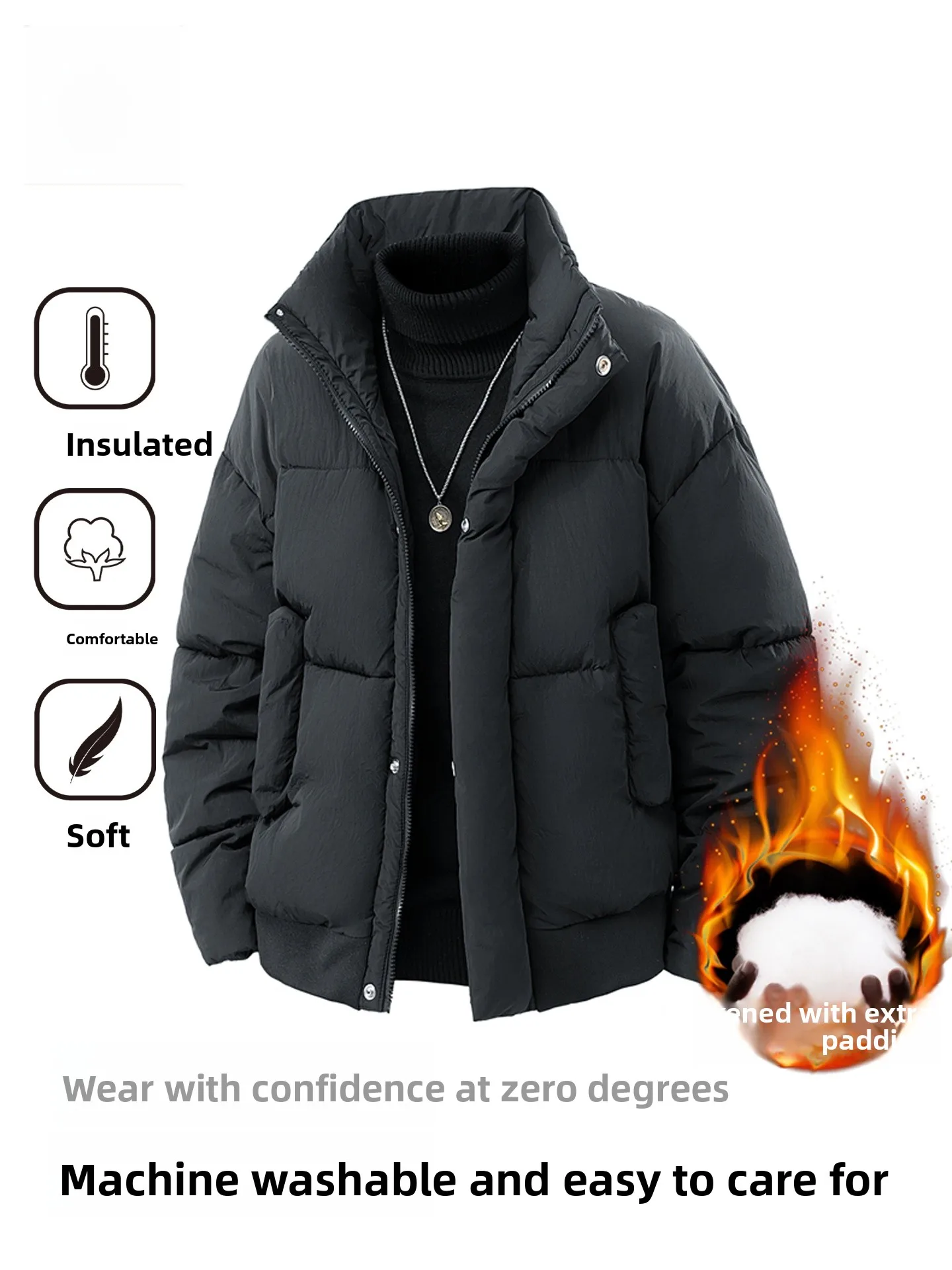 

Утепленная хлопковая куртка с воротником-стойкой для мужчин, зимняя теплая ветрозащитная повседневная молодежная модная верхняя одежда TUCANO Wooden Du