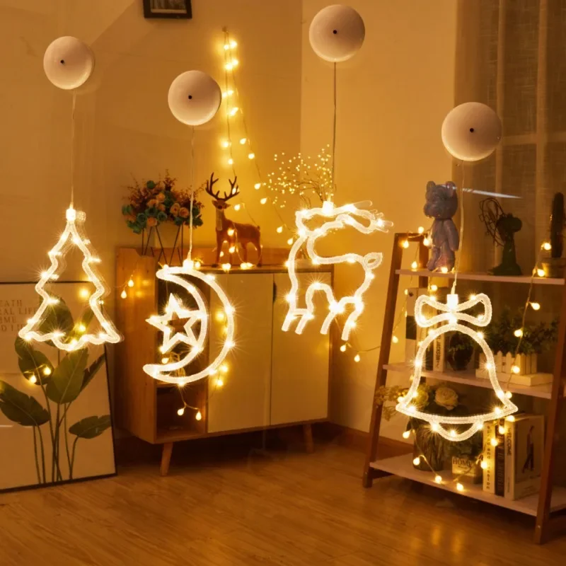 New LED Holiday String Lights Hanging Lights Christmas Decorations  Store Atmosphere Scene Layout Holiday Decorative Lights